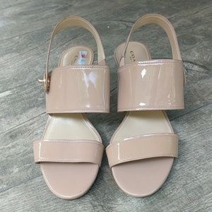 Coach patent leather nude sandals